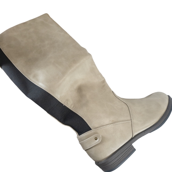 Journee Collection Lynn Riding Boots Knee High Stone -9 - Picture 2 of 3